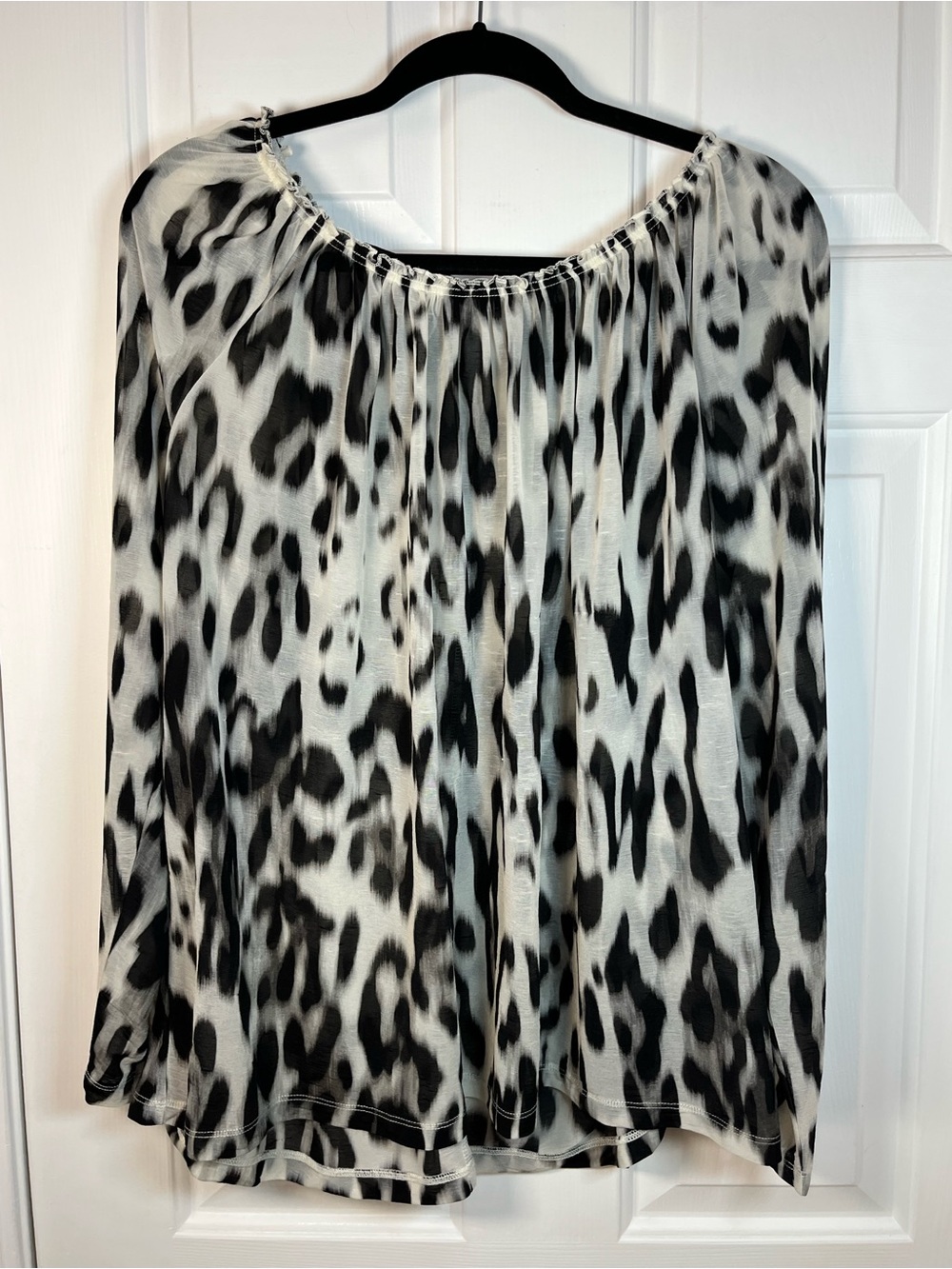 Worthington Black and White Animal Print Blouse